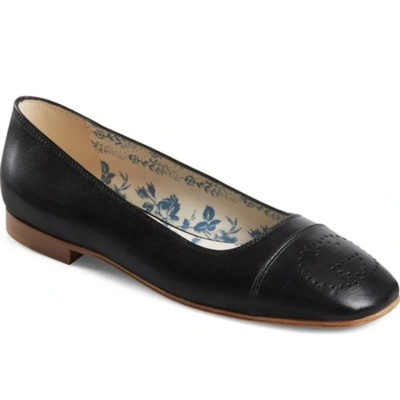 Gucci Hills Black Ballet Designer Flats, Interlocking G logo, size 9, pre-owned - Picture 1 of 10